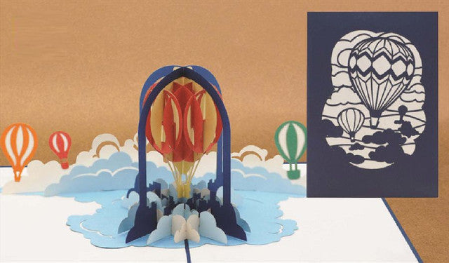 Origamo Kirigami Hot Air Balloon Pop-Up Card