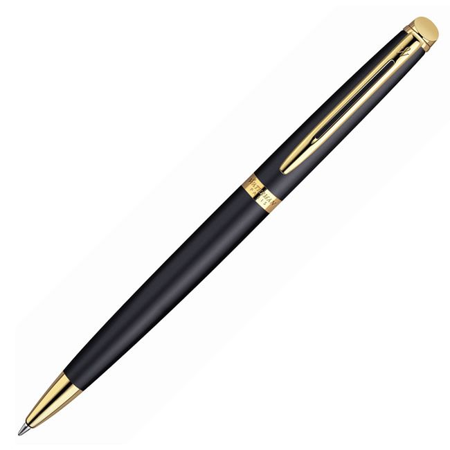 Waterman Hemisphere Matte Black Ballpoint Pen with Gold Trim