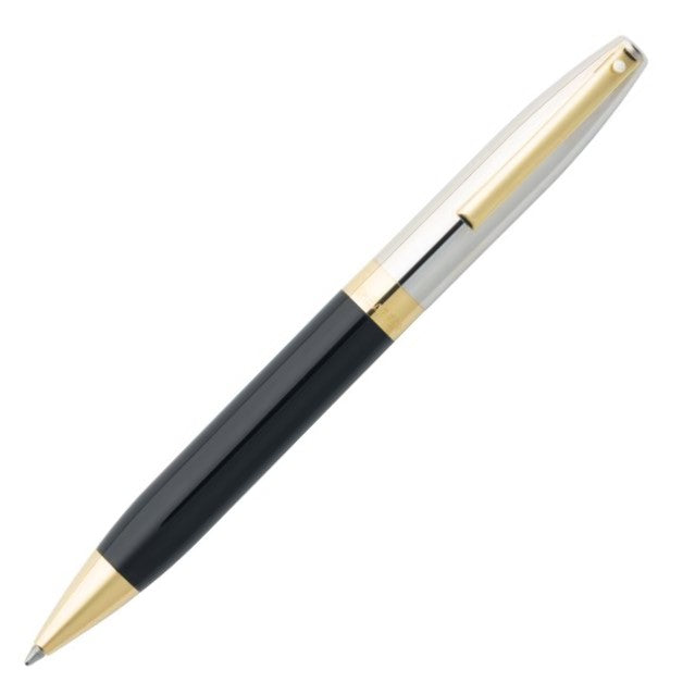 Sheaffer Legacy Black Ballpoint Pen with Palladium Cap and Gold Trim