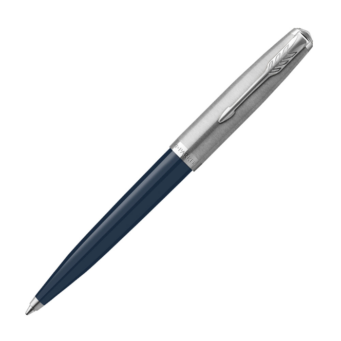 Parker 51 Midnight Blue Ballpoint Pen with Chrome Trim