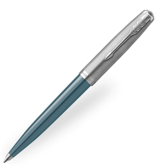 Parker 51 Teal Ballpoint Pen with Chrome Trim