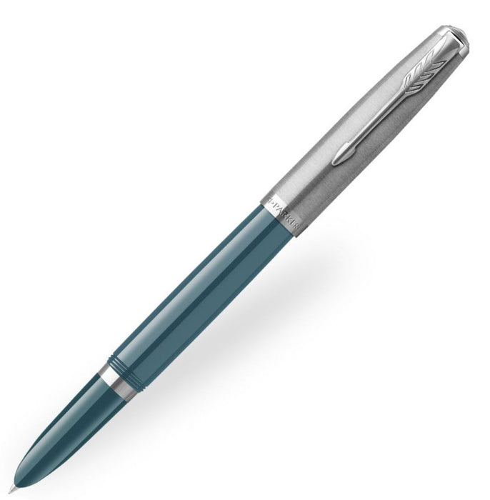Parker 51 Teal Fountain Pen with Chrome Trim