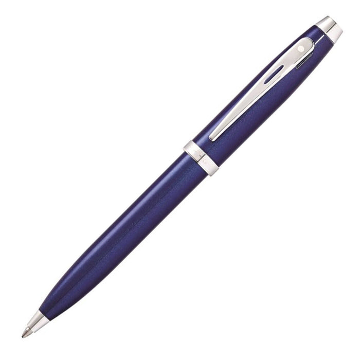 Sheaffer 100 Glossy Blue Ballpoint Pen with Chrome Trim